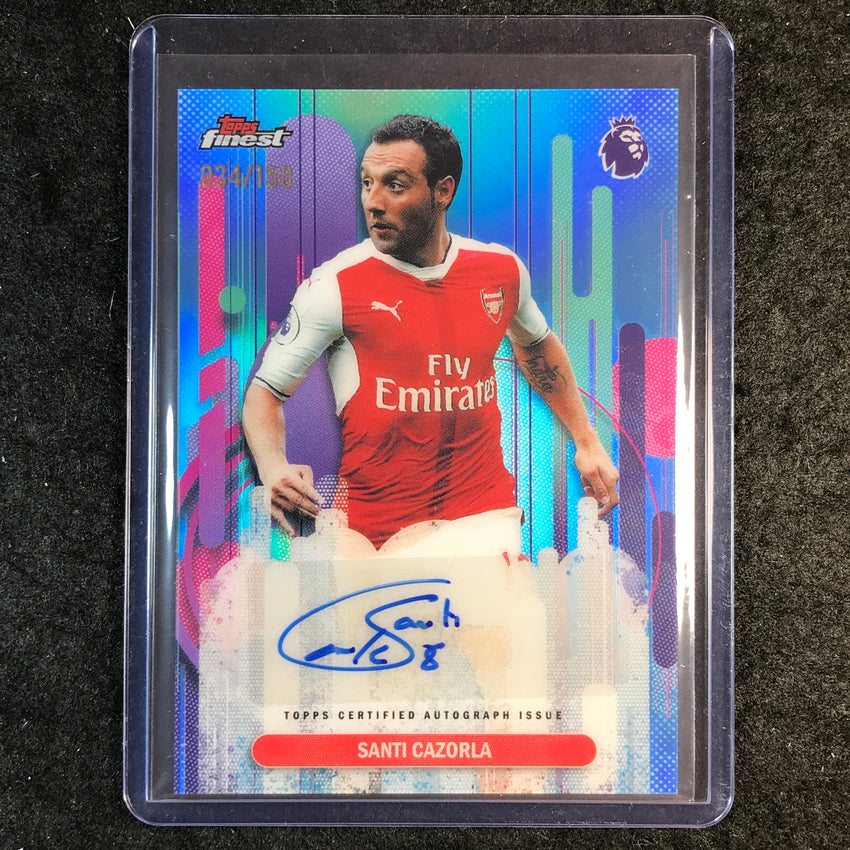 2026 Topps Finest Premier League SANTI CAZORLA Finest Auto Sky Blue 34/150