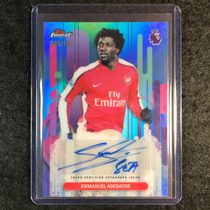 2026 Topps Finest Premier League EMMANUEL ADEBAYOR Finest Auto Sky Blue 5/150