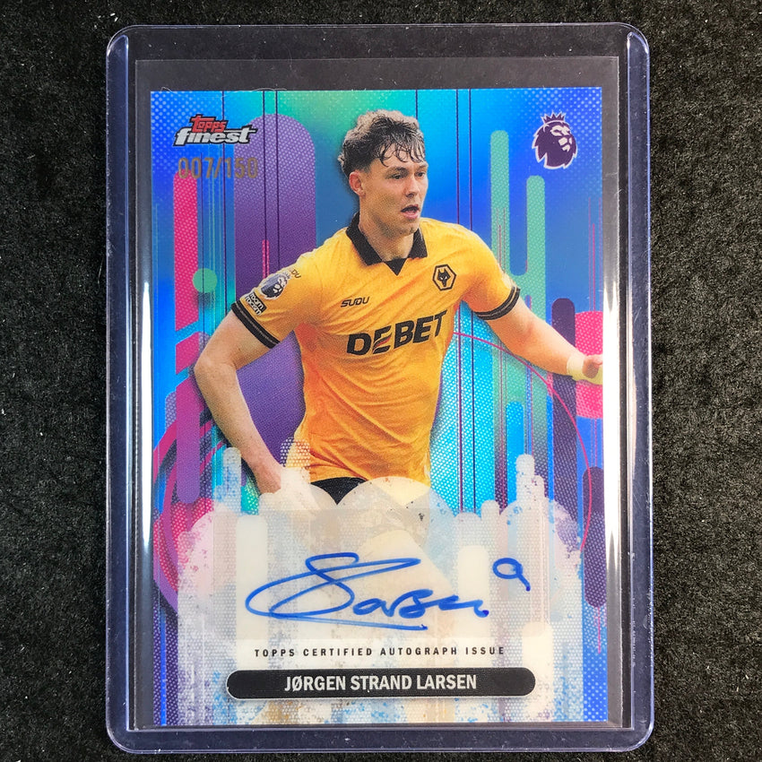 2026 Topps Finest Premier League JORGEN STRAND LARSEN Finest Auto Sky Blue 7/150