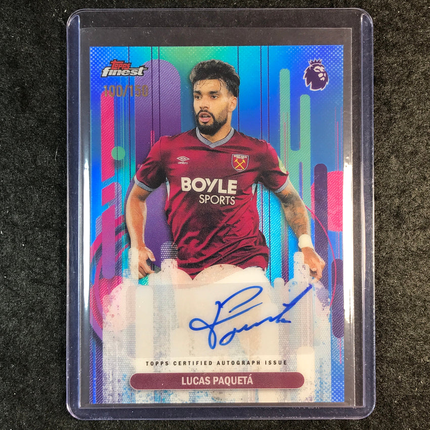 2026 Topps Finest Premier League LUCAS PAQUETA Finest Auto Sky Blue 100/150