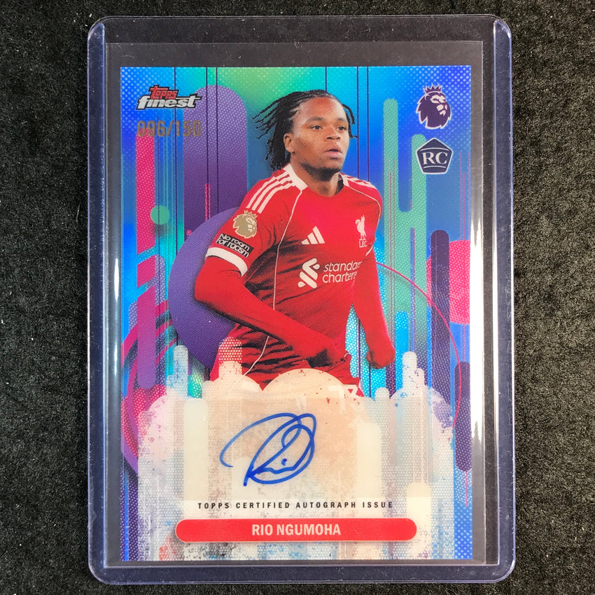 2026 Topps Finest Premier League RIO NGUMOHA Finest Rookie Auto Sky Blue 96/150