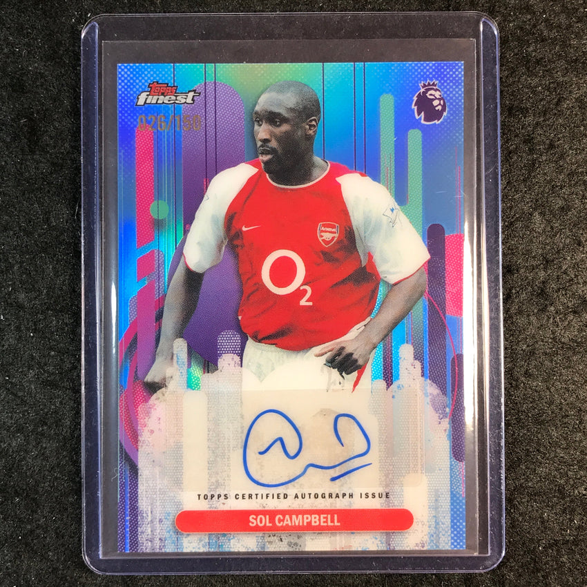 2026 Topps Finest Premier League SOL CAMPBELL Finest Auto Sky Blue 26/150
