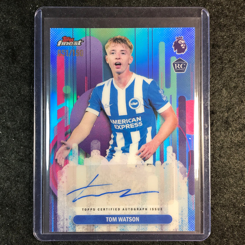 2026 Topps Finest Premier League TOM WATSON Finest Rookie Auto Sky Blue 51/150