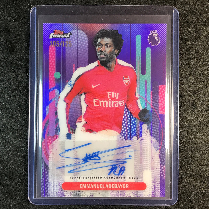 2026 Topps Finest Premier League EMMANUEL ADEBAYOR Finest Auto Purple 105/125