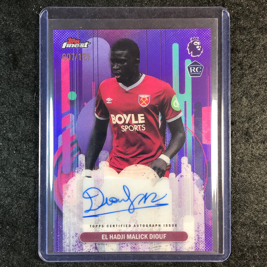 2026 Topps Finest Premier League EL HADJI MALICK DIOUF Rookie Auto Purple 7/125