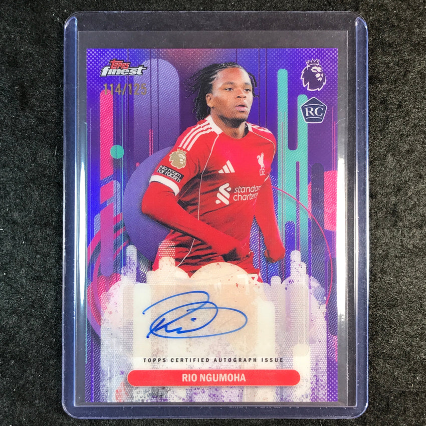 2026 Topps Finest Premier League RIO NGUMOHA Finest Rookie Auto Purple 114/125