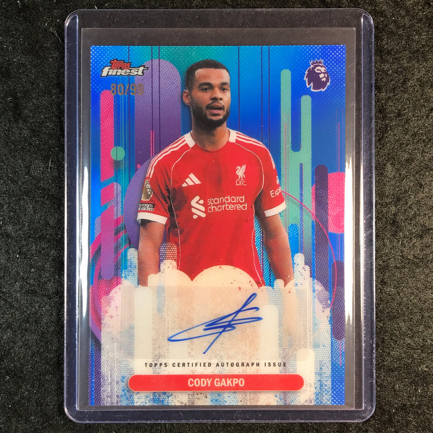 2026 Topps Finest Premier League CODY GAKPO Finest Auto Blue 80/99
