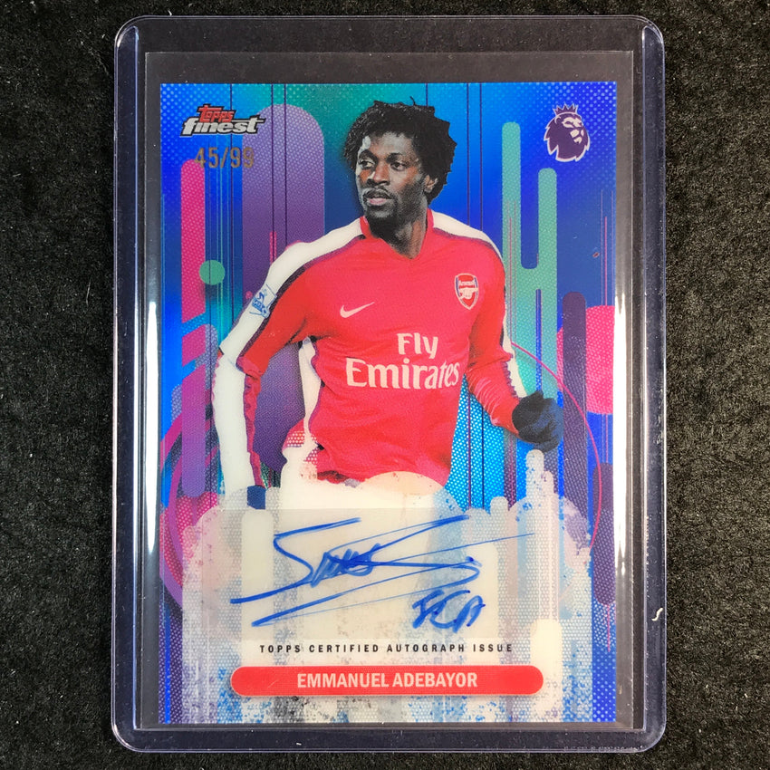 2026 Topps Finest Premier League EMMANUEL ADEBAYOR Finest Auto Blue 45/99