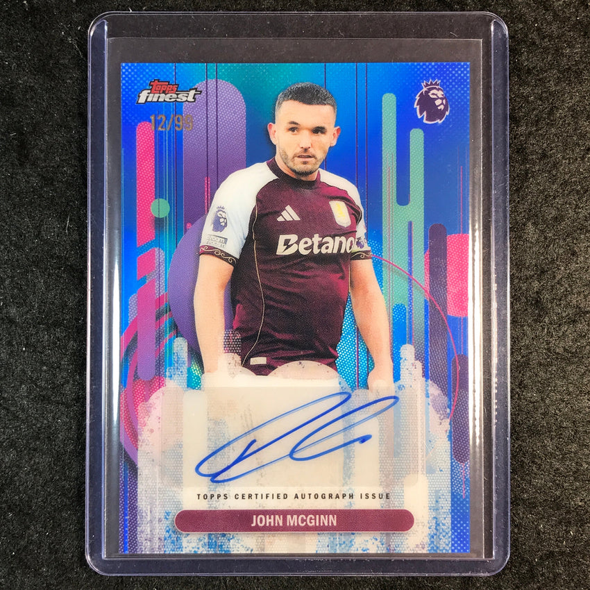 2026 Topps Finest Premier League JOHN MCGINN Finest Auto Blue 12/99