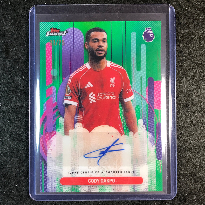 2026 Topps Finest Premier League CODY GAKPO Finest Auto Green 31/75