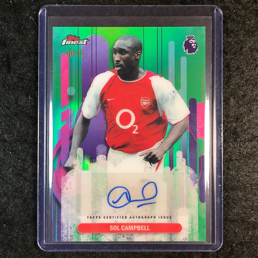 2026 Topps Finest Premier League SOL CAMPBELL Finest Auto Green 6/75