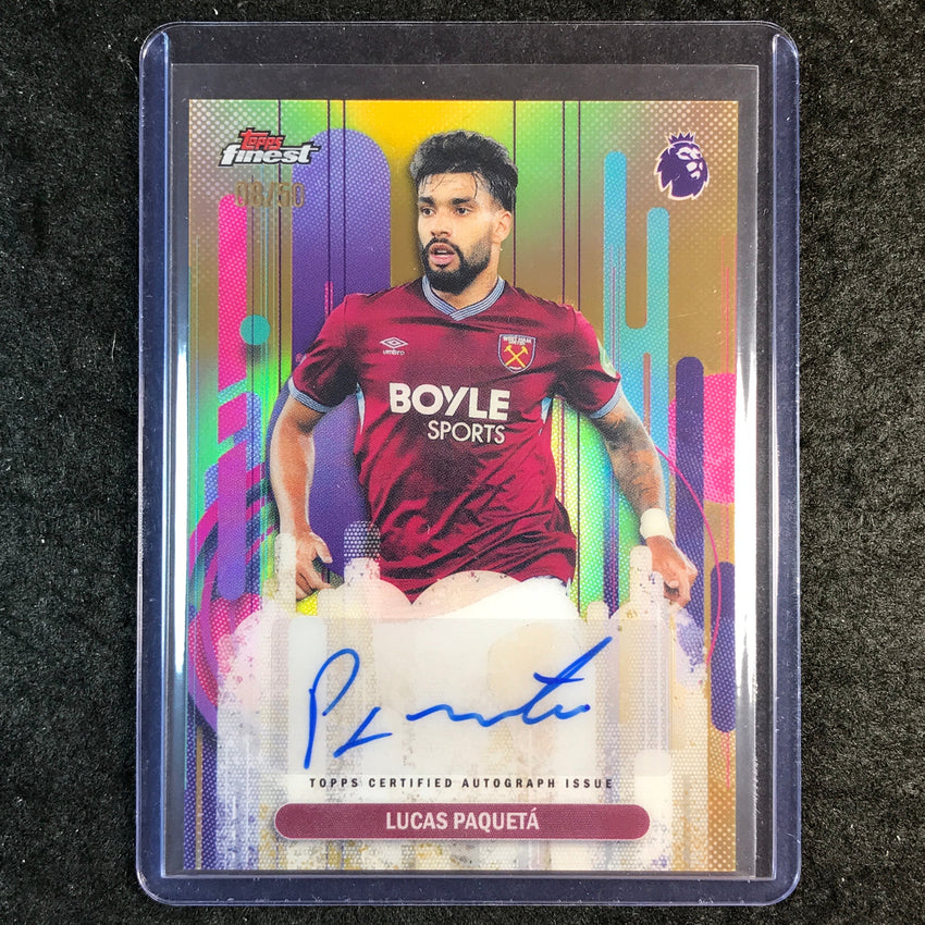 2026 Topps Finest Premier League LUCAS PAQUETA Finest Auto Gold 8/50