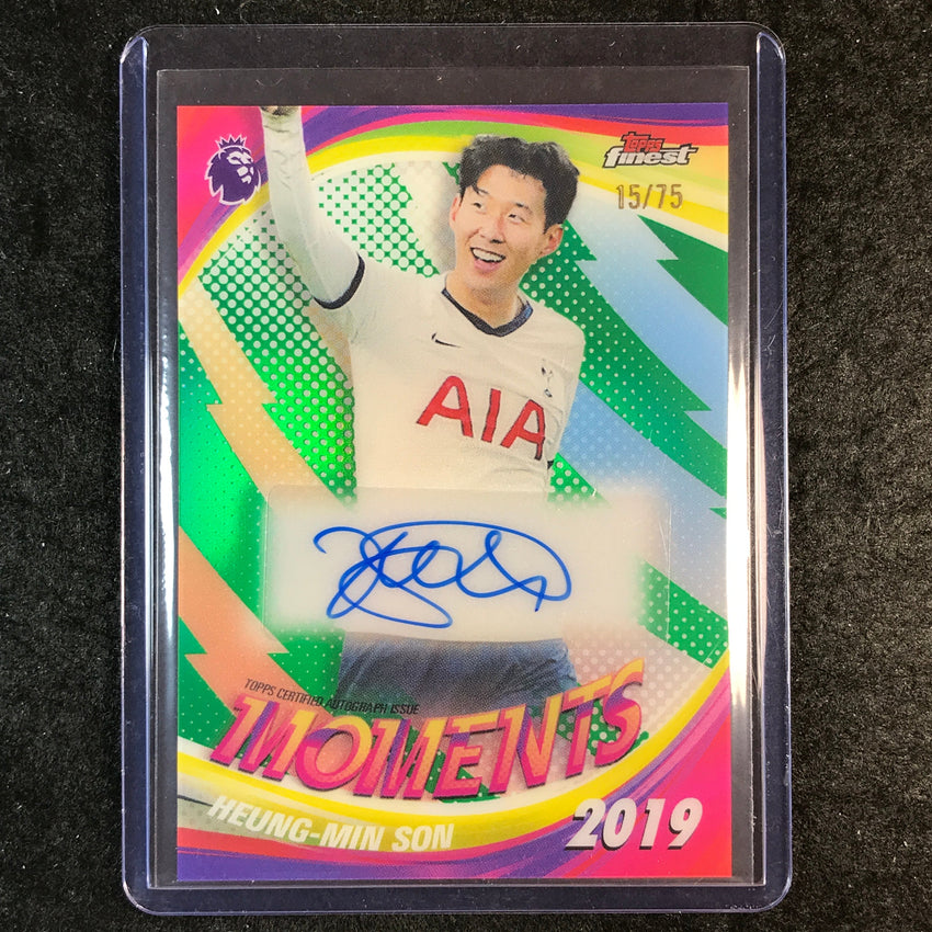 2026 Topps Finest Premier League HEUNG-MIN SON Finest Moments Auto Green 15/75