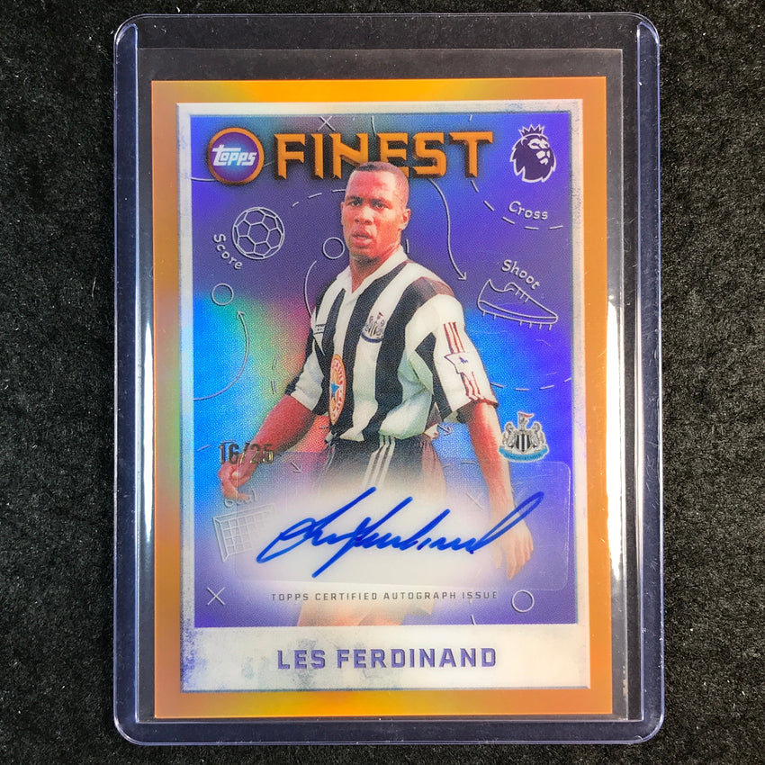 2026 Topps Finest Premier League LES FERDINAND Finest Seasons Auto Orange 16/25