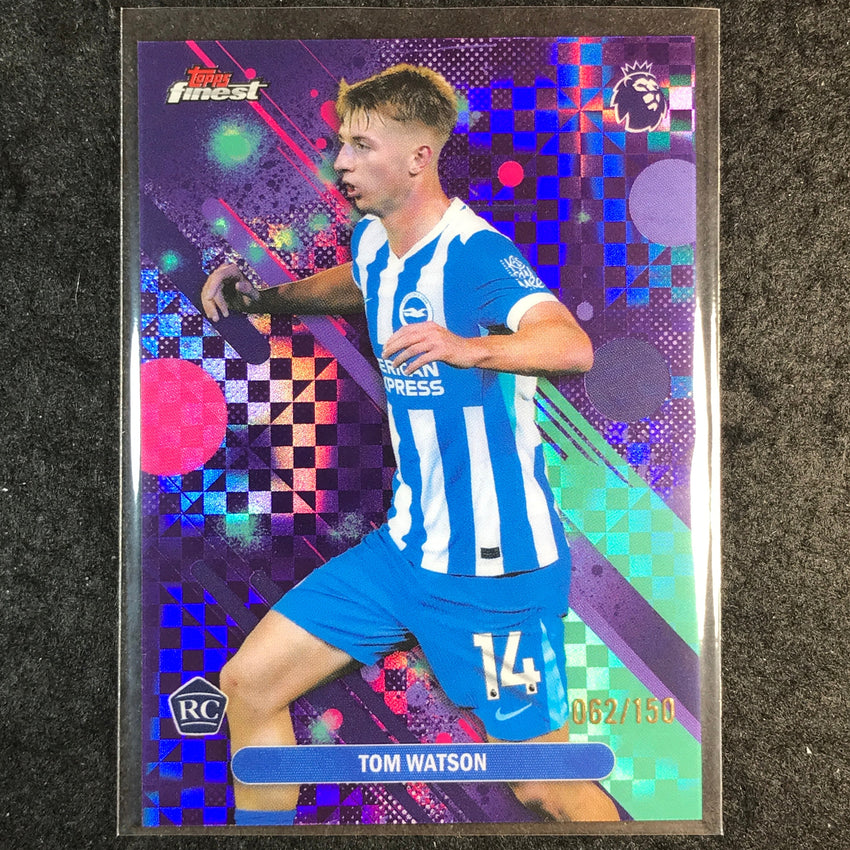 2026 Topps Finest Premier League TOM WATSON Rookie Purple Checker /150 #16