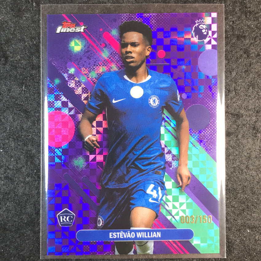 2026 Topps Finest Premier League ESTEVAO WILLIAN Rookie Purple Checker /150 #28