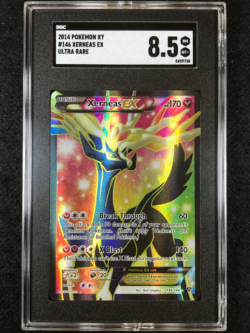 SGC 8.5 Xerneas EX - 146/146 - Full Art Ultra Rare XY Base Set 730