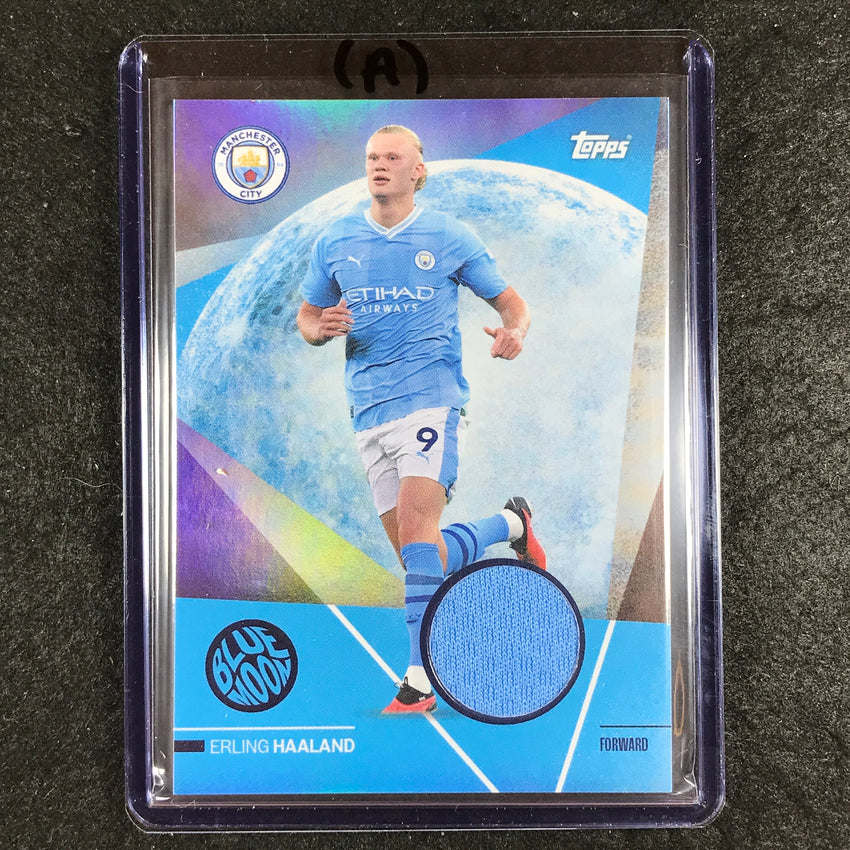 2023-24 Topps Manchester City ERLING HAALAND Blue Moon Jersey Relic #EH (A)