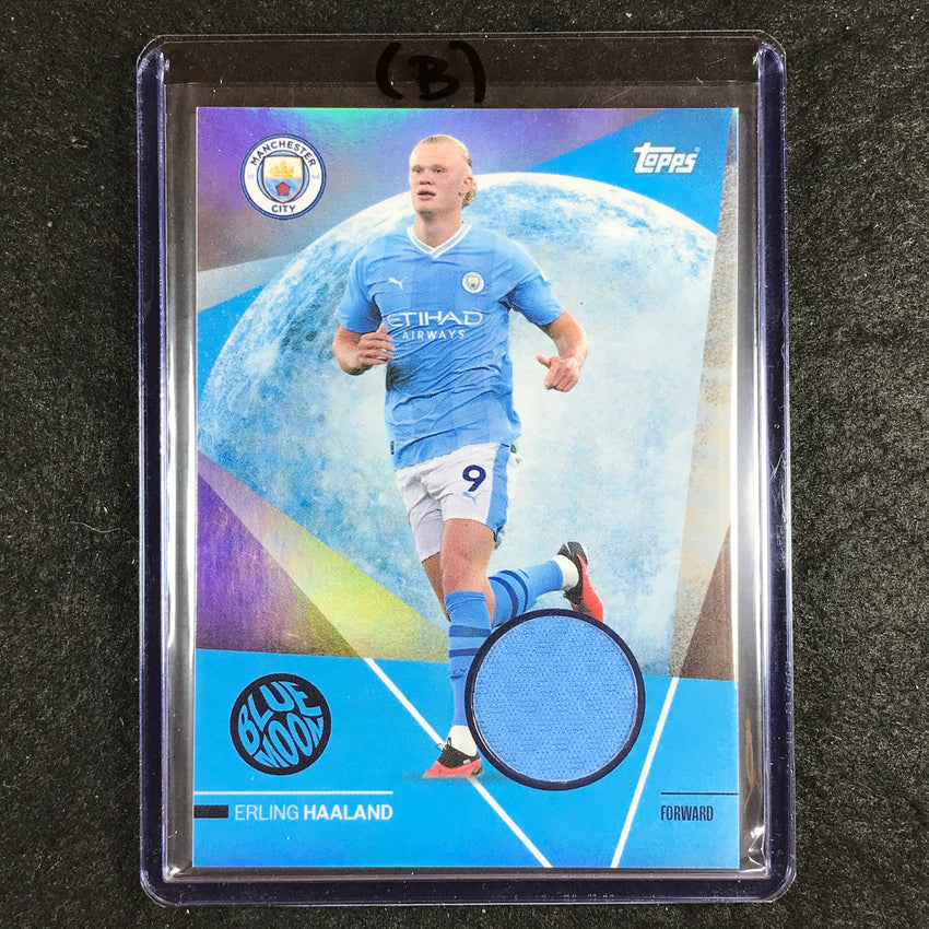 2023-24 Topps Manchester City ERLING HAALAND Blue Moon Jersey Relic #EH (B)
