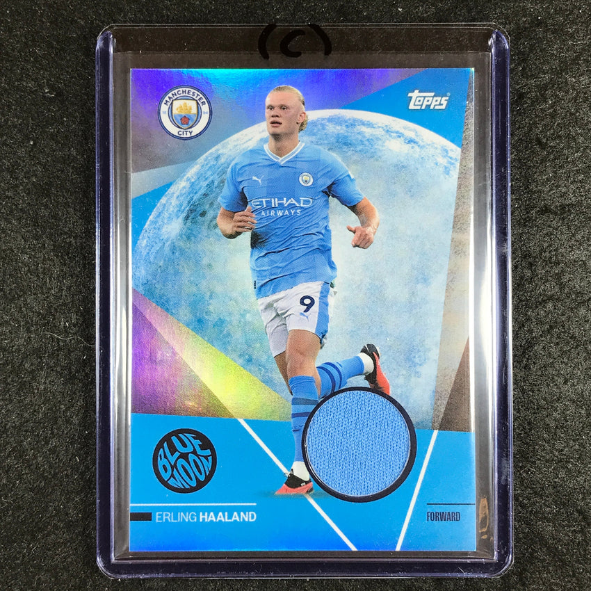 2023-24 Topps Manchester City ERLING HAALAND Blue Moon Jersey Relic #EH (C)