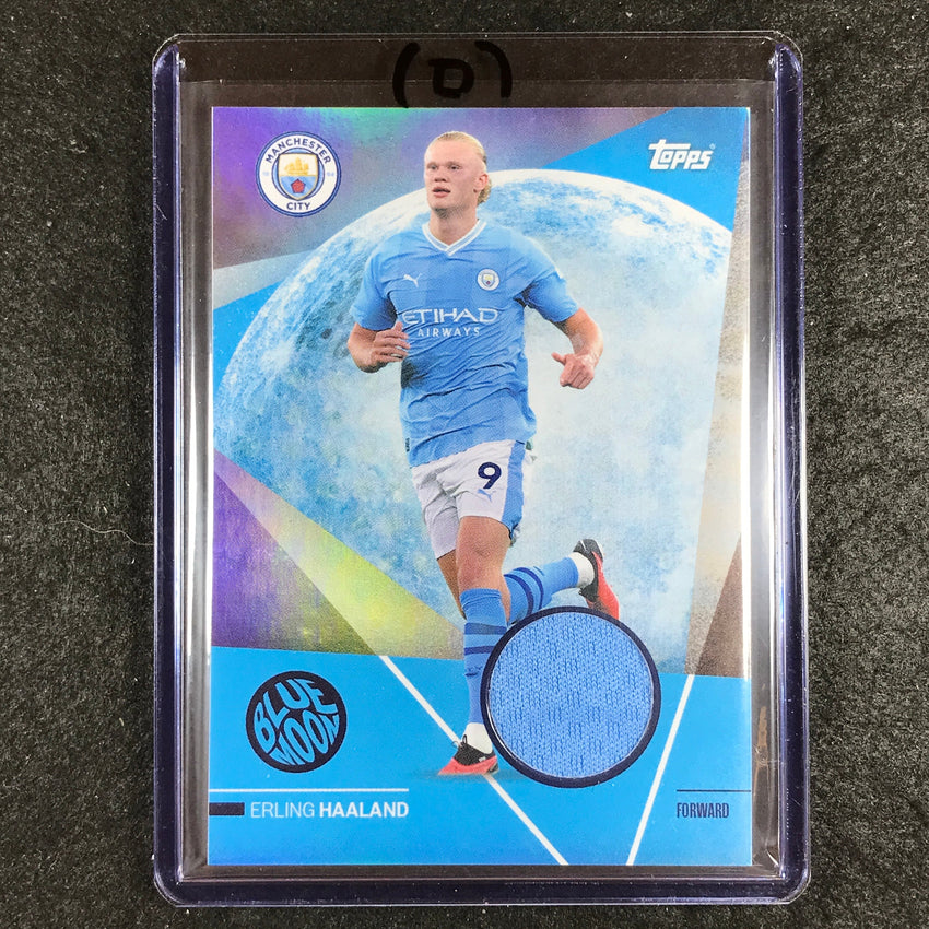 2023-24 Topps Manchester City ERLING HAALAND Blue Moon Jersey Relic #EH (D)