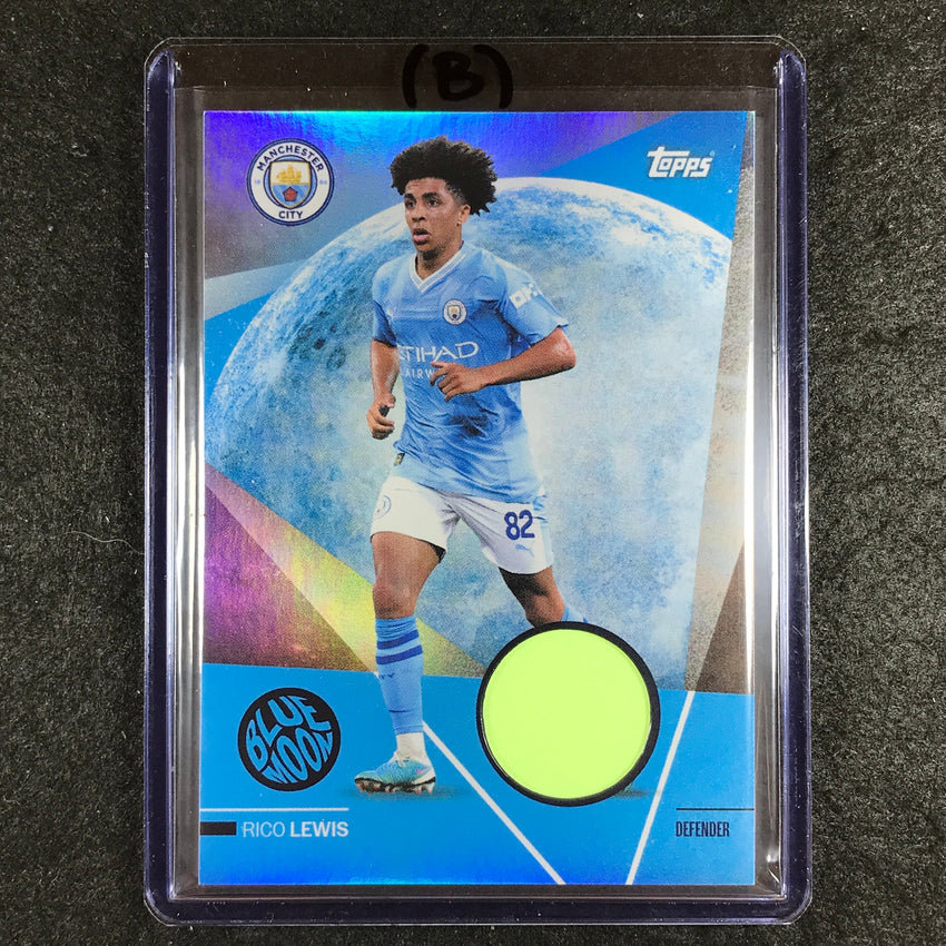 2023-24 Topps Manchester City RICO LEWIS Blue Moon Jersey Relic #RL (B)