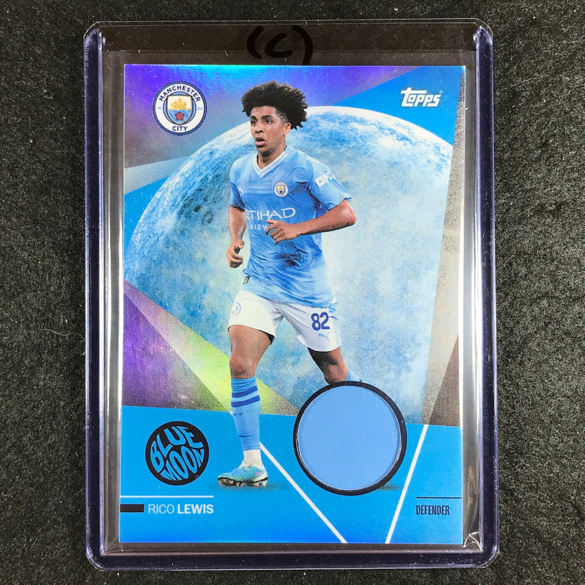 2023-24 Topps Manchester City RICO LEWIS Blue Moon Jersey Relic #RL (C)