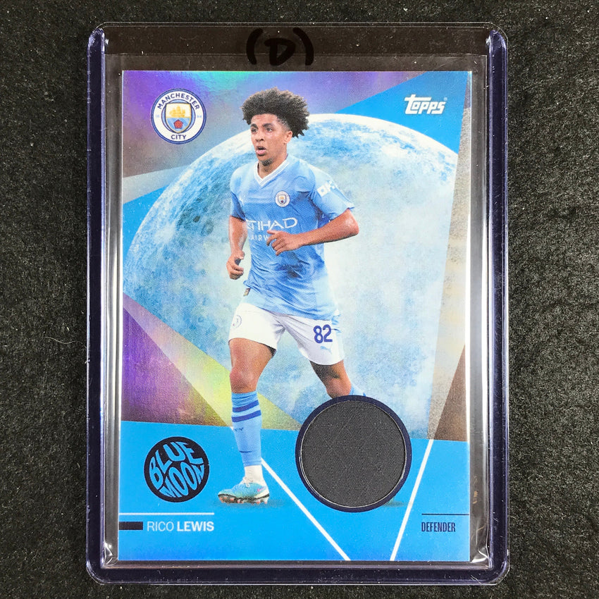 2023-24 Topps Manchester City RICO LEWIS Blue Moon Jersey Relic #RL (D)