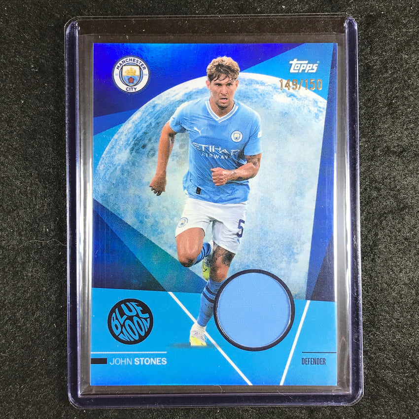 2023-24 Topps Manchester City JOHN STONES Blue Moon Jersey Relic Blue 149/150