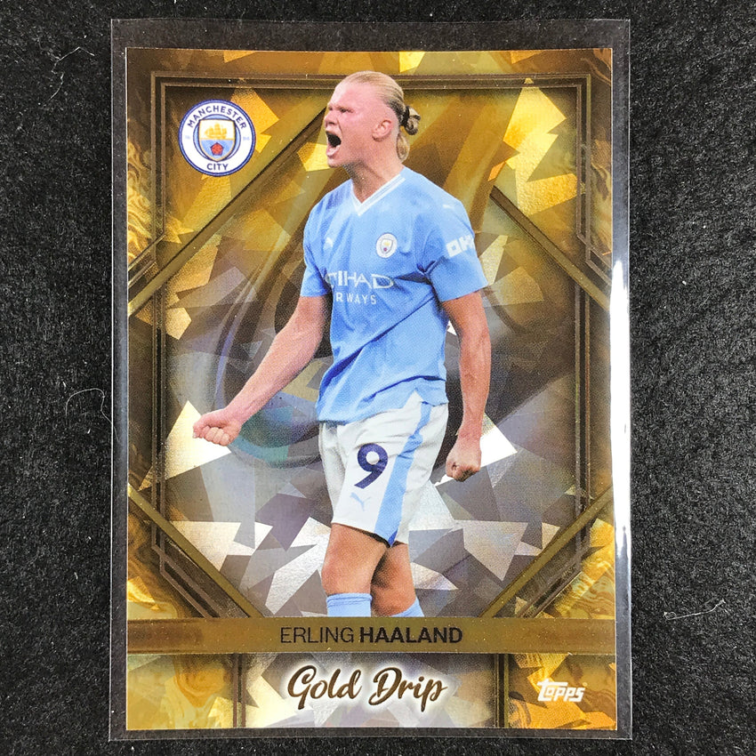 2023-24 Topps Manchester City ERLING HAALAND Gold Drip Icy Foil #46