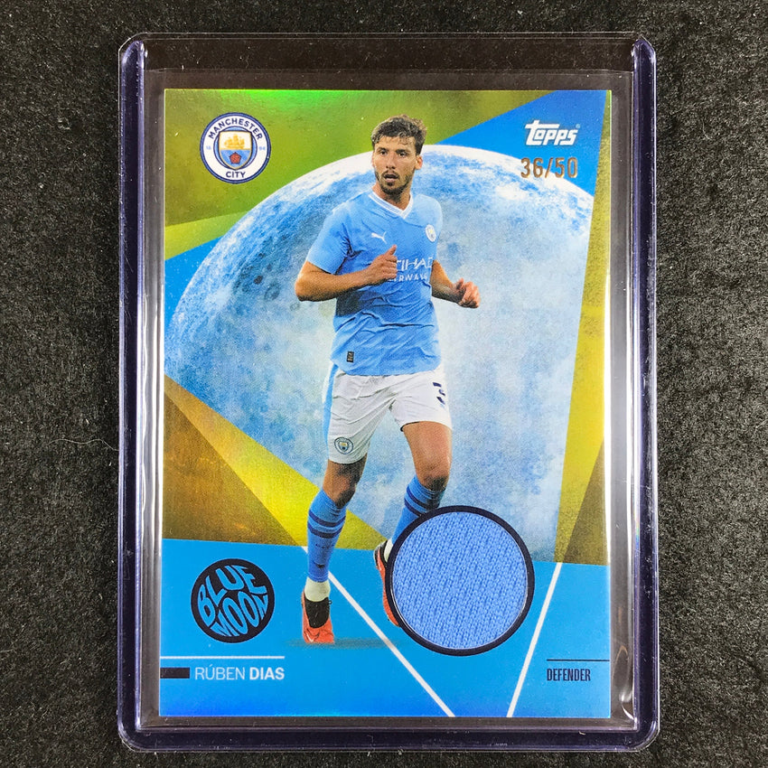 2023-24 Topps Manchester City RUBEN DIAS Blue Moon Jersey Relic Yellow 36/50