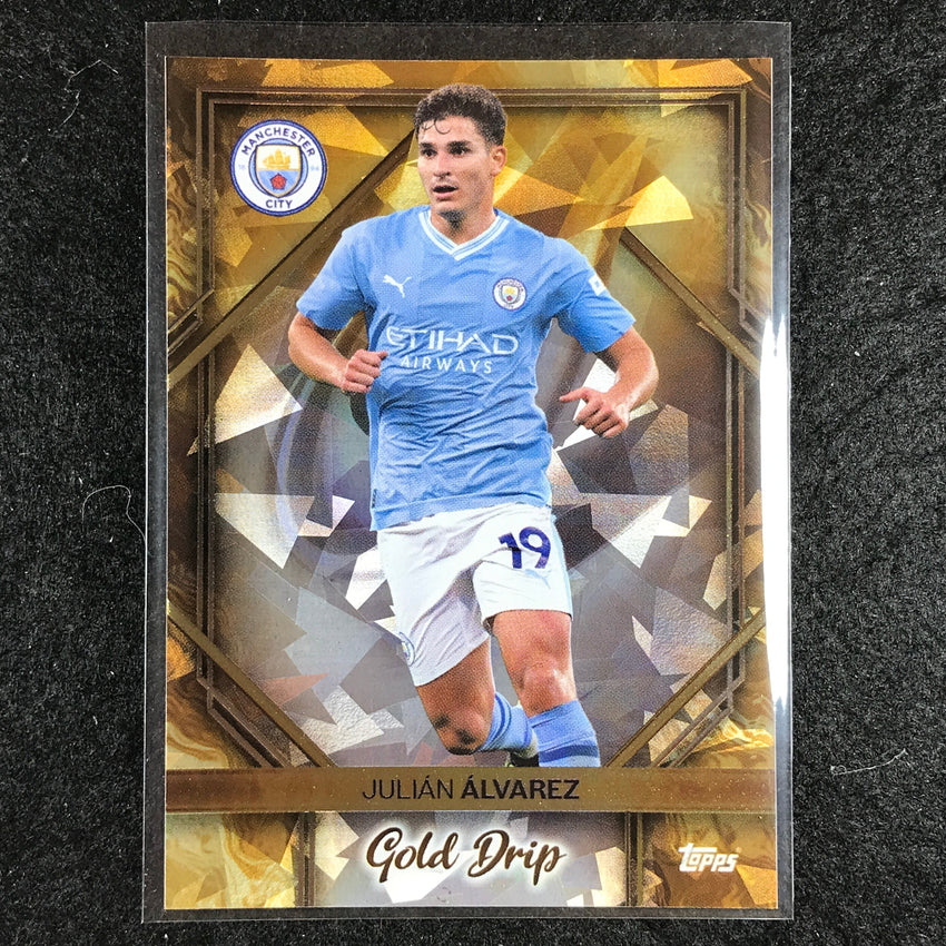 2023-24 Topps Manchester City JULIAN ALVAREZ Gold Drip Icy Foil #47