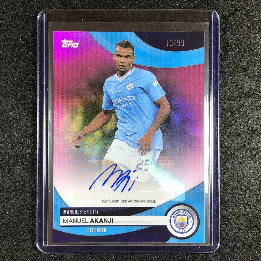 2023-24 Topps Manchester City MANUEL AKANJI Base Auto Pink Foil 10/99