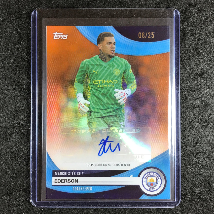2023-24 Topps Manchester City EDERSON Base Auto Orange Foil 8/25