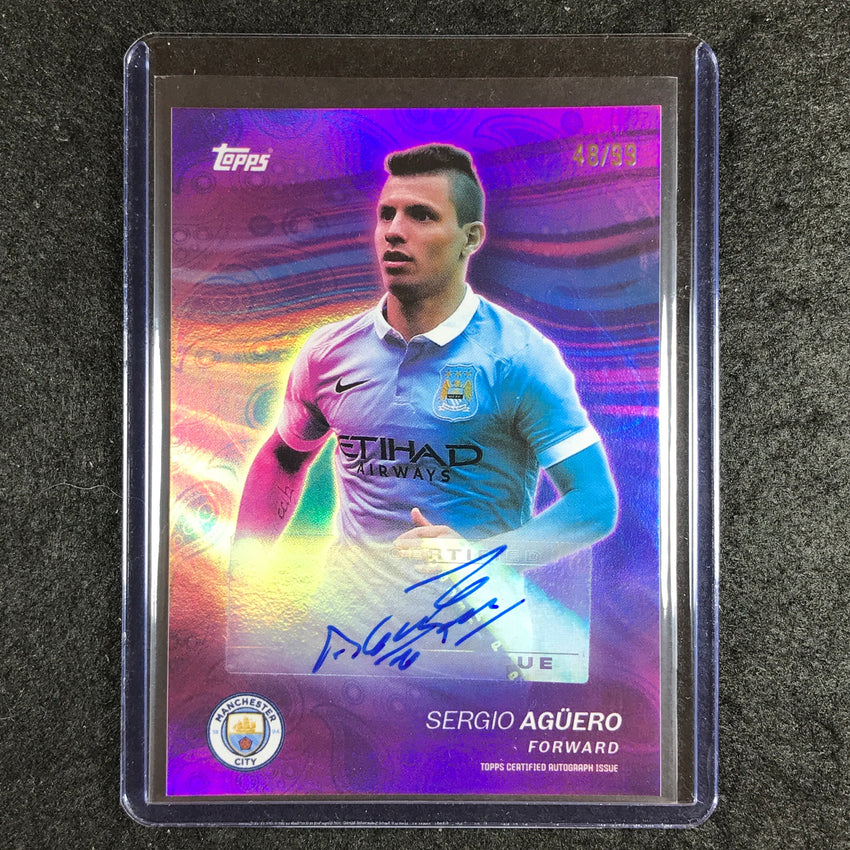2023-24 Topps Manchester City SERGIO AGUERO Game On Auto Pink Foil 48/99