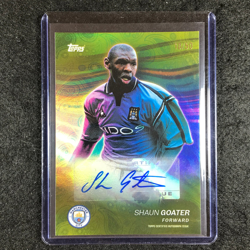 2023-24 Topps Manchester City SHAUN GOATER Game On Auto Yellow Foil 18/50