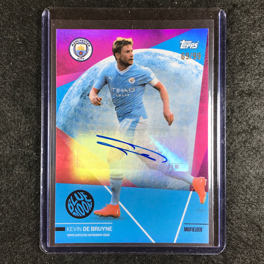 2023-24 Topps Manchester City KEVIN DE BRUYNE Blue Moon Auto Pink Foil 69/99