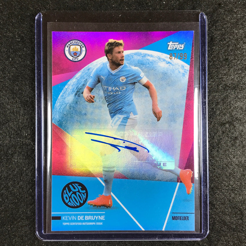 2023-24 Topps Manchester City KEVIN DE BRUYNE Blue Moon Auto Pink Foil 87/99