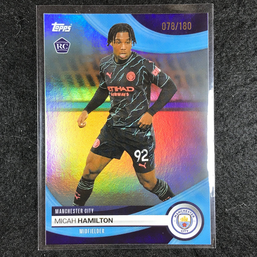 2023-24 Topps Manchester City MICAH HAMILTON Rookie Base Aqua Foil 78/180 #2