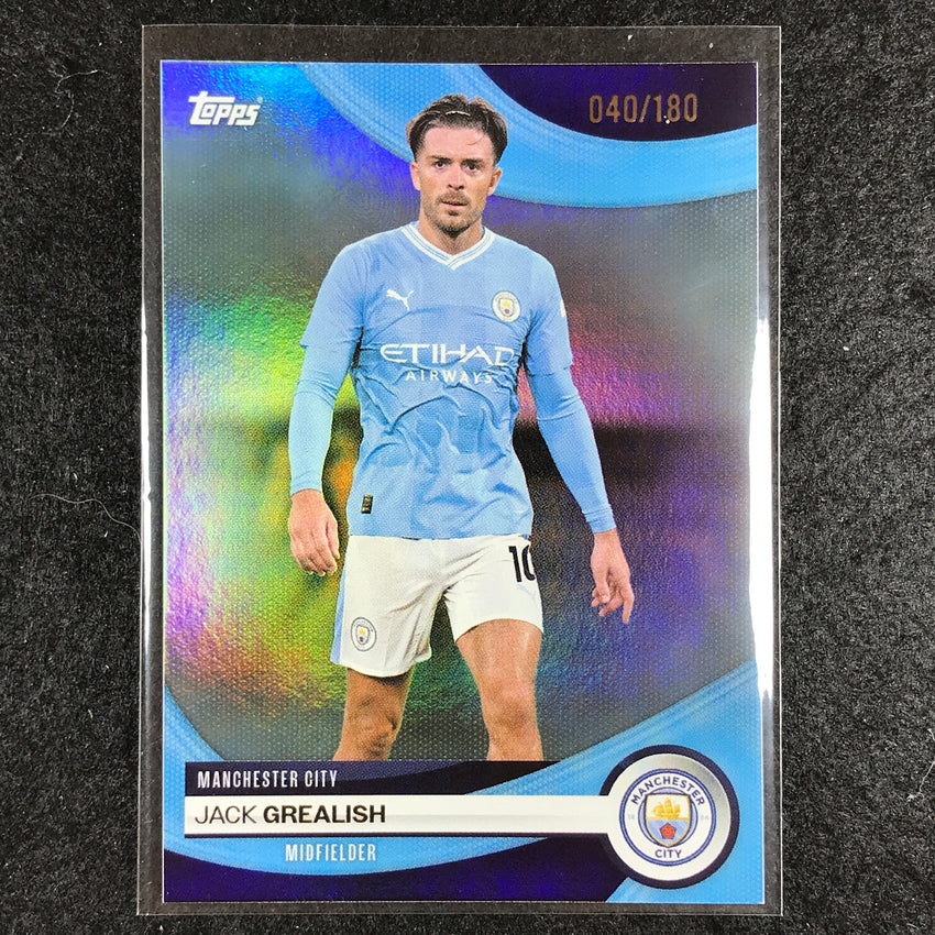 2023-24 Topps Manchester City JACK GREALISH Base Aqua Foil 40/180 #21