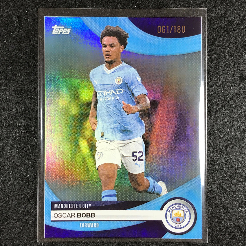 2023-24 Topps Manchester City OSCAR BOBB Base Aqua Foil 61/180 #23