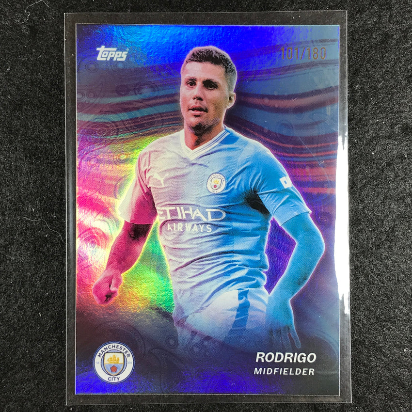 2023-24 Topps Manchester City RODRIGO Game On Aqua Foil 101/180 #26