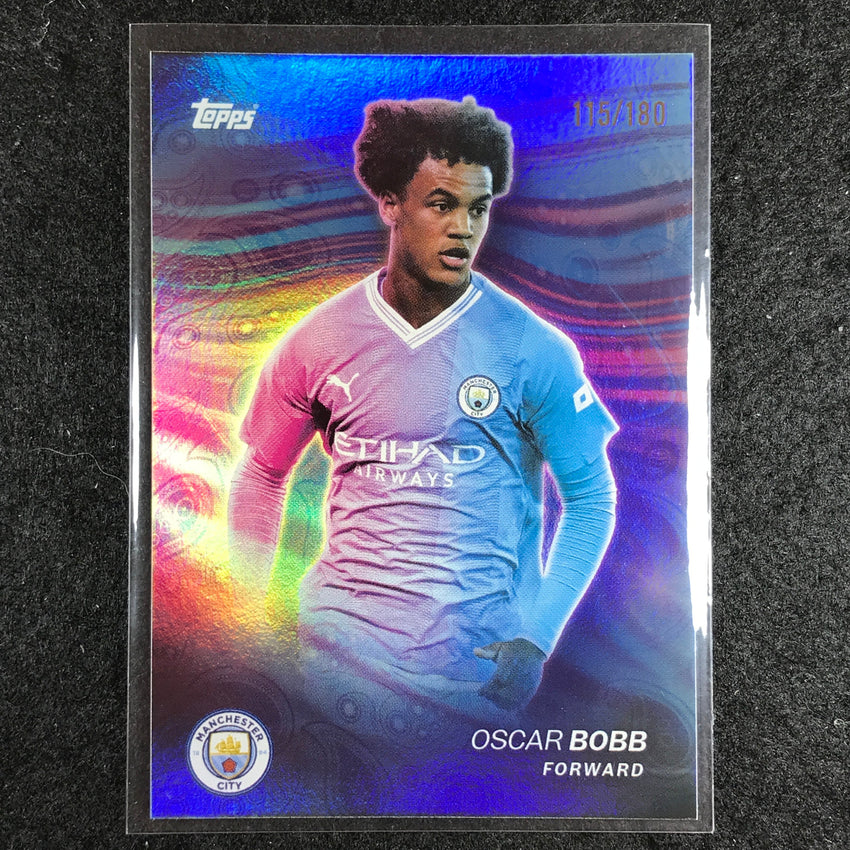 2023-24 Topps Manchester City OSCAR BOBB Game On Aqua Foil 115/180 #30