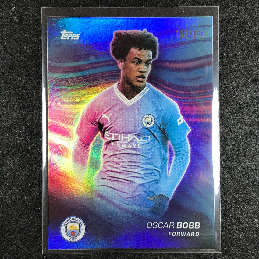 2023-24 Topps Manchester City OSCAR BOBB Game On Aqua Foil 153/180 #30