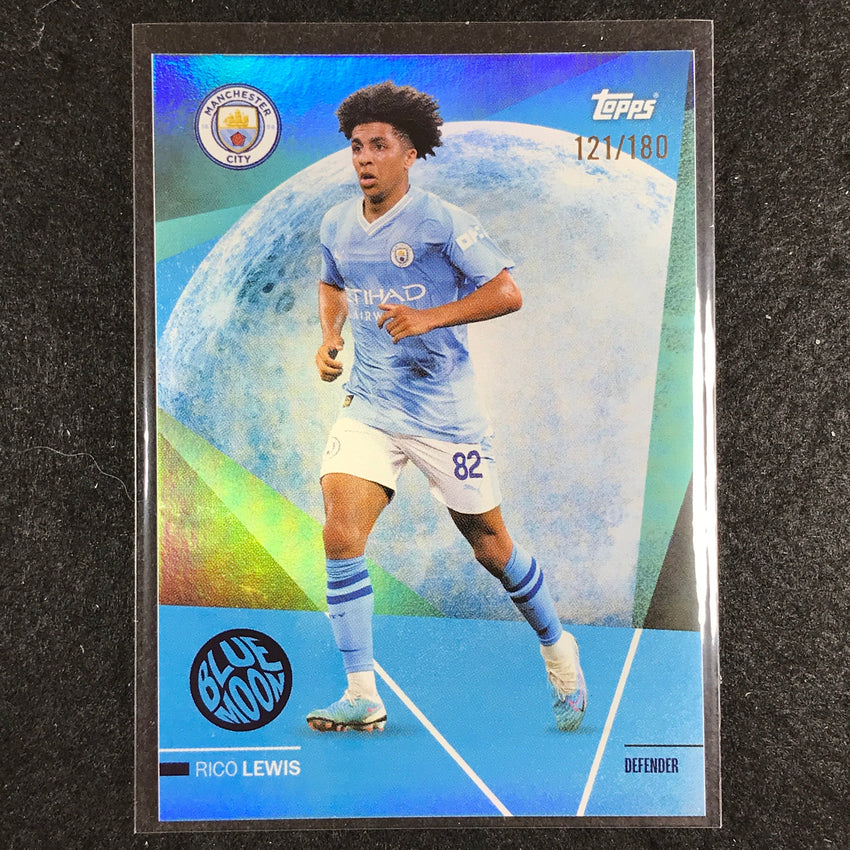 2023-24 Topps Manchester City RICO LEWIS Blue Moon Aqua Foil 121/180 #39