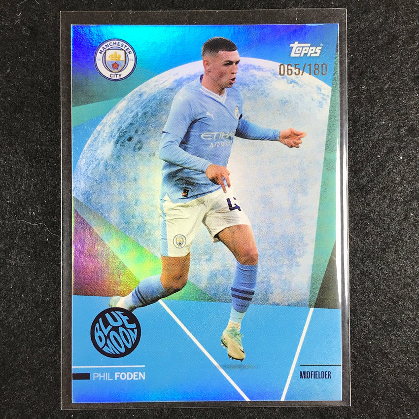 2023-24 Topps Manchester City PHIL FODEN Blue Moon Aqua Foil 65/180 #43