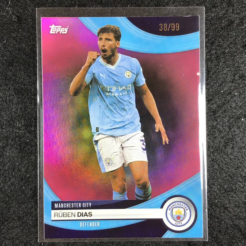 2023-24 Topps Manchester City RUBEN DIAS Base Pink Foil 38/99 #4