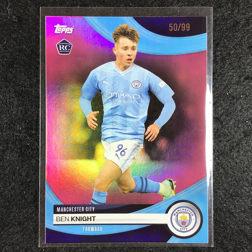 2023-24 Topps Manchester City BEN KNIGHT Rookie Base Pink Foil 50/99 #22