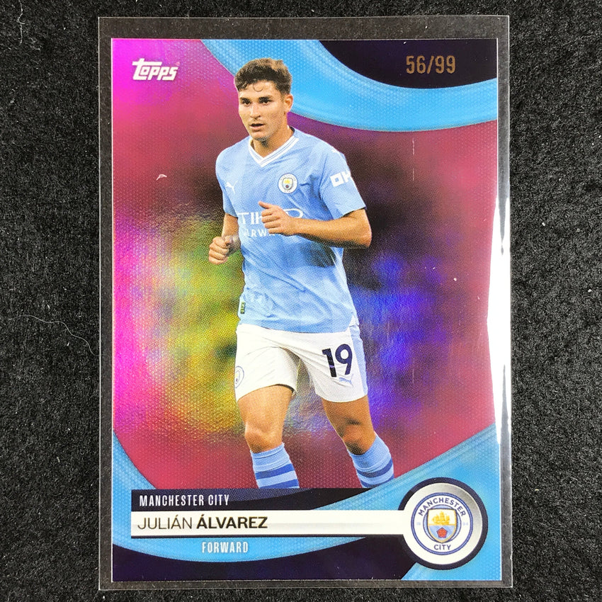 2023-24 Topps Manchester City JULIAN ALVAREZ Base Pink Foil 56/99 #24