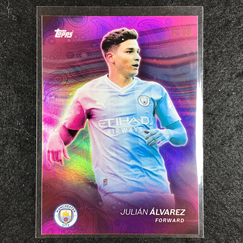 2023-24 Topps Manchester City JULIAN ALVAREZ Game On Pink Foil 81/99 #33
